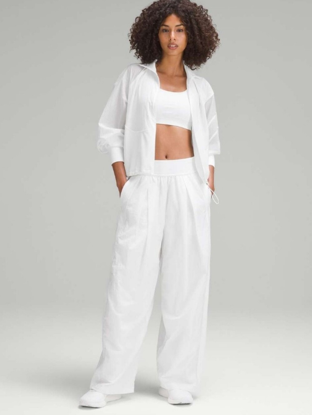 Lululemon Women's Wide-Leg White Lounge Pants 4 Pockets